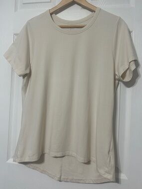 bcg Women’s Beige Active Pullover Tee Top Gym Work Out Cotton Size L